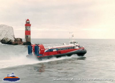 AP1-88 hovercraft with Hovertravel -  (credit: The <a href='http://www.hovercraft-museum.org/' target='_blank'>Hovercraft Museum Trust</a>).